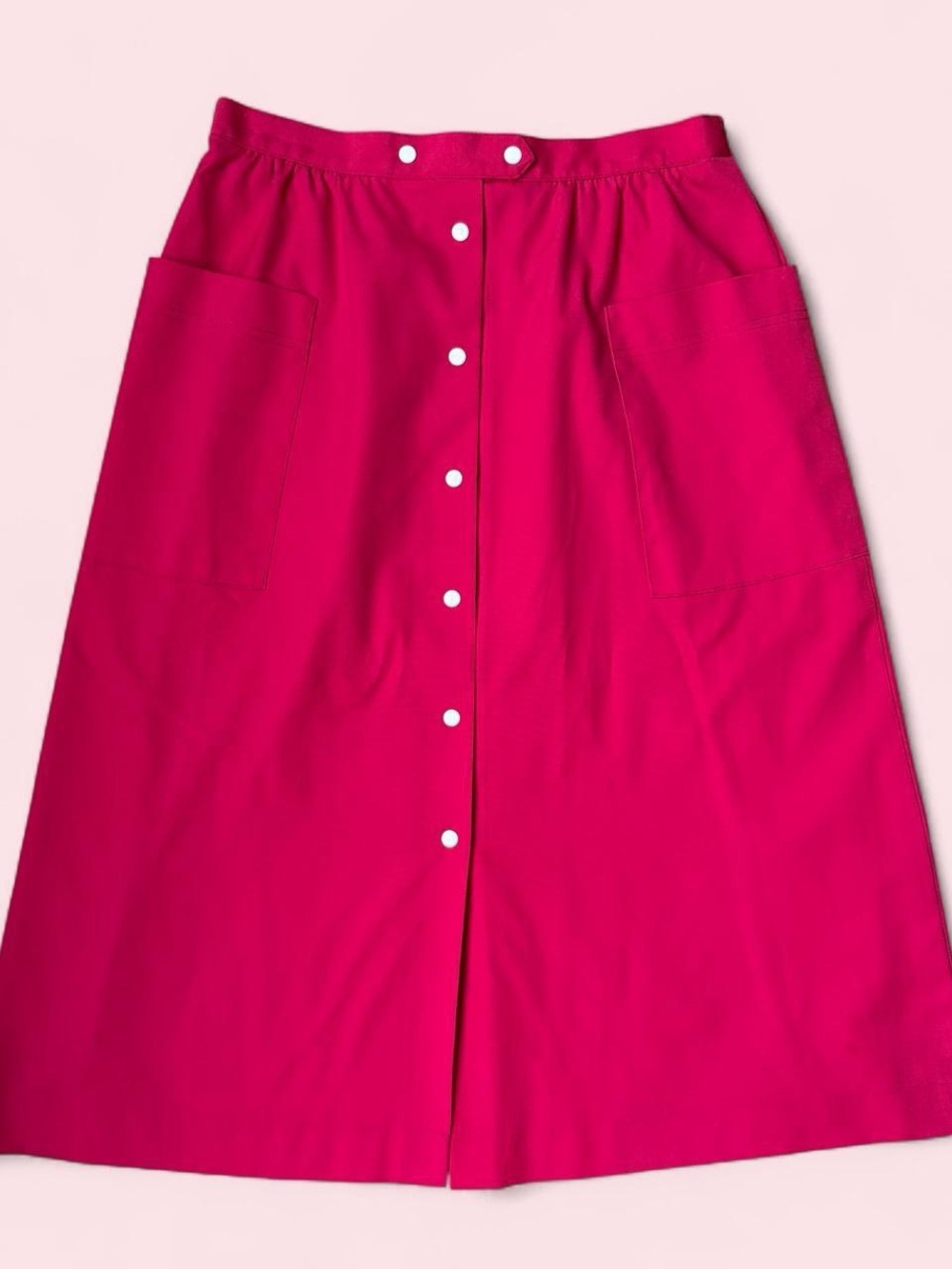 Koret Fuchsia Button-Front Midi Skirt with Pockets